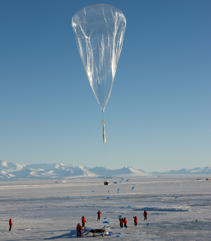 CNES balloon launch during the Concordiasi campaign in 2010 in Antarctica. Credits: CNES/P. Cocquerez.